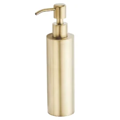 Arezzo Freestanding Round Soap Dispenser Brushed Brass -Victorian Plumbing Shop azrd1bbf l2