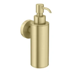 Arezzo Brushed Brass Round Wall Mounted Soap Dispenser 9 Arezzo Brushed Brass Round Wall Mounted Soap Dispenser -Victorian Plumbing Shop azrd1bbw l1