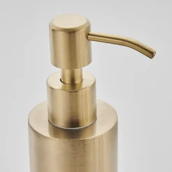 Arezzo Freestanding Round Soap Dispenser Brushed Brass -Victorian Plumbing Shop azrd2bbf d6
