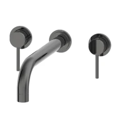 Arezzo Twilight Black Chrome Round Wall Mounted (3TH) Bath Filler Tap