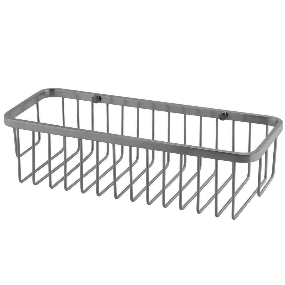 Arezzo Brushed Gunmetal Grey 300mm Wire Shower Basket 2 Arezzo Brushed Gunmetal Grey 300mm Wire Shower Basket - Image 2