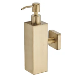 Arezzo Brushed Brass Square Wall Mounted Soap Dispenser 11 Arezzo Brushed Brass Square Wall Mounted Soap Dispenser -Victorian Plumbing Shop azsq2bbw d1a