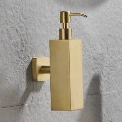 Arezzo Brushed Brass Square Wall Mounted Soap Dispenser 10 Arezzo Brushed Brass Square Wall Mounted Soap Dispenser -Victorian Plumbing Shop azsq2bbw lrg2