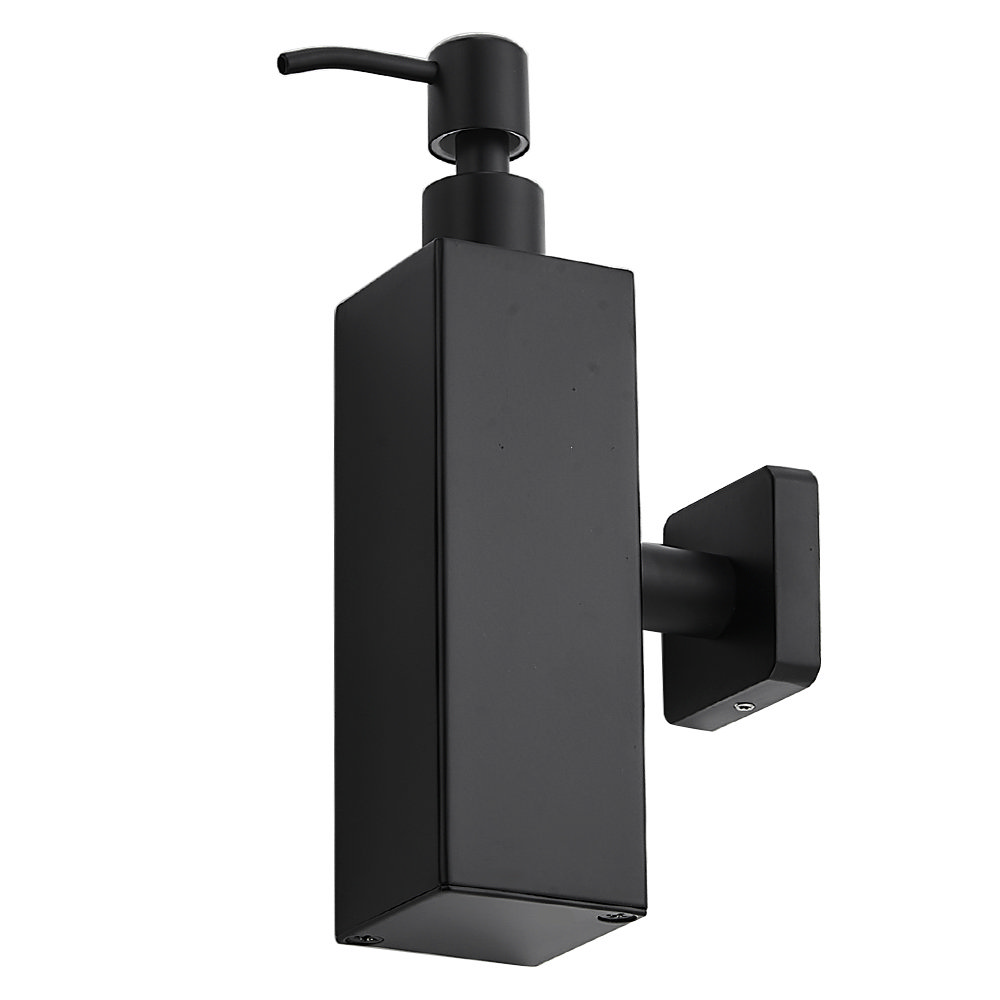Arezzo Matt Black Square Wall Mounted Soap Dispenser 5 Arezzo Matt Black Square Wall Mounted Soap Dispenser - Image 5