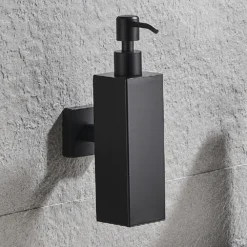 Arezzo Matt Black Square Wall Mounted Soap Dispenser 11 Arezzo Matt Black Square Wall Mounted Soap Dispenser -Victorian Plumbing Shop azsq2mbw l2