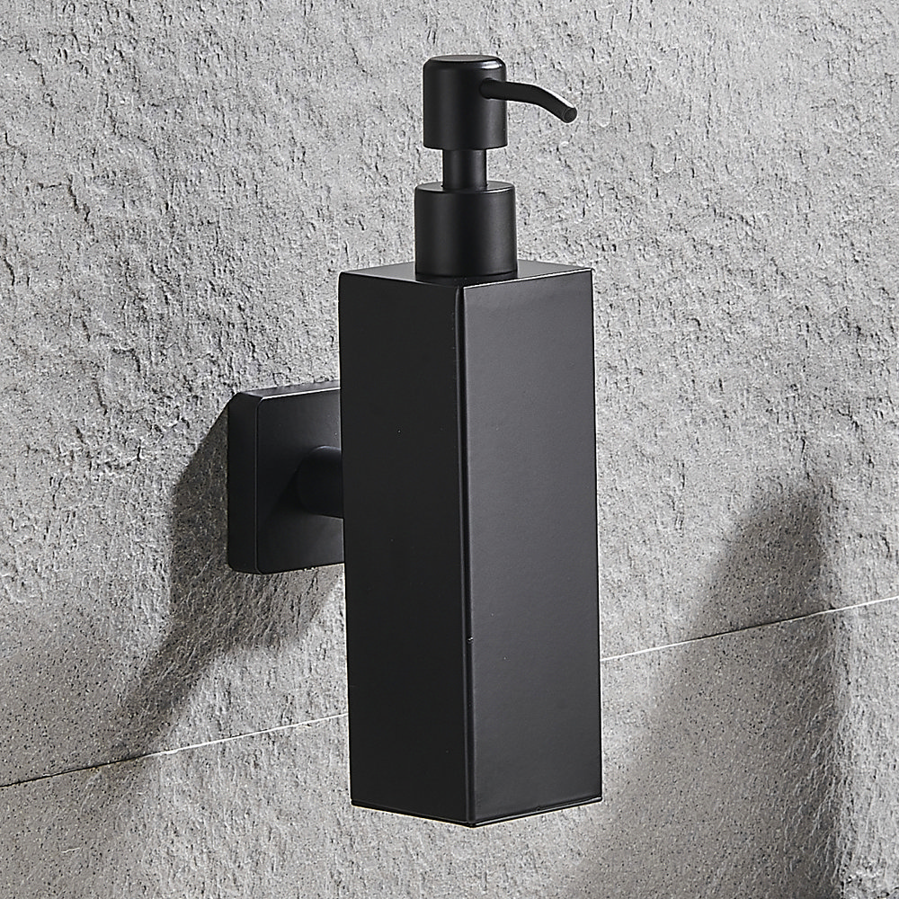 Arezzo Matt Black Square Wall Mounted Soap Dispenser 4 Arezzo Matt Black Square Wall Mounted Soap Dispenser - Image 4