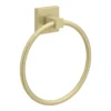 Arezzo Square Plate Wall Mounted Towel Ring Brushed Brass -Victorian Plumbing Shop azsqtrbb lrg