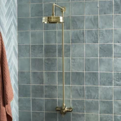 Arezzo Brushed Brass Round Exposed Dual Thermostatic Shower Valve -Victorian Plumbing Shop azsv4bberk1 l1