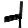 Arezzo Matt Black Square Wall Mounted Thermostatic Shower Valve With Handset -Victorian Plumbing Shop azsvhmbsql