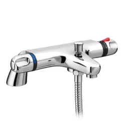 Coral Modern Thermostatic Bath Shower Mixer - Bottom Outlet