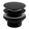 Arezzo Matt Black Unslotted Bath Waste With No Overflow -Victorian Plumbing Shop btwblku l