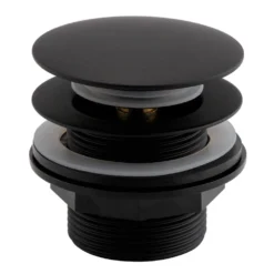 Arezzo Matt Black Unslotted Bath Waste With No Overflow