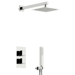 Orchard Derwent Thermostatic Twin Square Shower Valve Set With Handset -Victorian Plumbing Shop c412511 l3