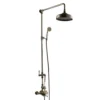 Chatsworth 1928 Antique Brass Exposed Valve Incl. Rigid Riser Kit, Diverter, 8" Rose + Handset -Victorian Plumbing Shop cabpk02 d1