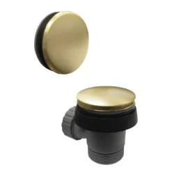 Arezzo Brushed Brass Easy Clean Click Clack Bath Waste With Overflow -Victorian Plumbing Shop cbw01bb detail1