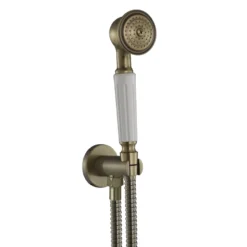 Chatsworth 1928 Antique Brass Traditional Shower With Concealed Valve, 8" Head + Handset
