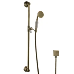 Chatsworth 1928 Antique Brass Traditional Shower W. Concealed Valve, 8" Head + Slide Rail Kit