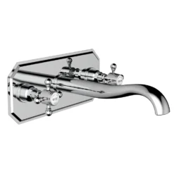 Chatsworth 1928 Wall Mounted Crosshead Bath Filler With Faceplate - Chrome 5 Chatsworth 1928 Wall Mounted Crosshead Bath Filler With Faceplate - Chrome -Victorian Plumbing Shop cht14fp l2