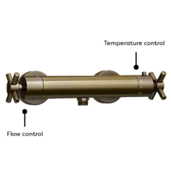 Chatsworth Antique Brass Traditional Crosshead Shower Bar Valve + Slider Rail Kit -Victorian Plumbing Shop chtbvab detail2