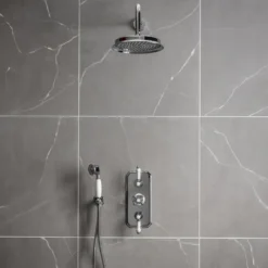 Chatsworth Traditional Outlet Elbow With Parking Bracket, Flex & Handset -Victorian Plumbing Shop chtsv63 d2a