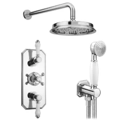 Chatsworth 1928 Traditional Shower With Concealed Valve, 8" Head + Handset -Victorian Plumbing Shop chtv63pk2 l