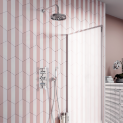 Chatsworth 1928 Traditional Shower With Concealed Valve, 8" Head + Handset -Victorian Plumbing Shop chtv63pk2 l4