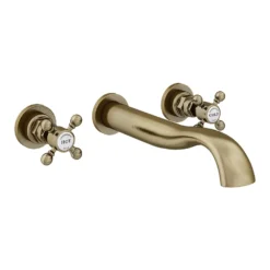 Chatsworth 1928 Antique Brass Wall Mounted Crosshead Bath Filler Tap -Victorian Plumbing Shop chwmbbra lrg