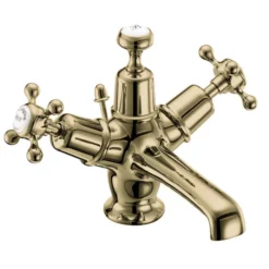 Burlington Gold Claremont Basin Mixer With Pop-up Waste