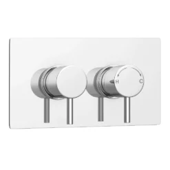 Cruze Twin Round Concealed Shower Valve - Chrome -Victorian Plumbing Shop crsvc01 d6