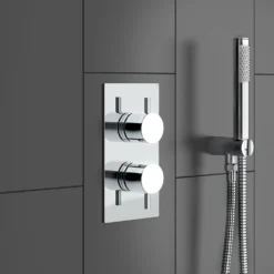 Cruze Twin Round Concealed Shower Valve With Diverter - Chrome -Victorian Plumbing Shop crsvc01d d1a