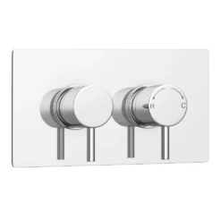Cruze Twin Round Concealed Shower Valve With Diverter - Chrome -Victorian Plumbing Shop crsvc01d d6