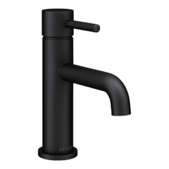 Arezzo Round Matt Black Basin Mono Mixer Tap -Victorian Plumbing Shop cru20blk l5