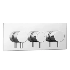 Cruze Triple Round Concealed Thermostatic Shower Valve - Chrome -Victorian Plumbing Shop cruzechrometripleroundconcealedthermostaticshowervalved1