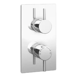 Cruze Twin Round Concealed Shower Valve With Diverter - Chrome -Victorian Plumbing Shop cruzetwinroundconcealedshowervalvewithdiverter l