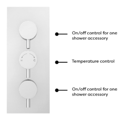 Cruze Round Triple Thermostatic Valve With Round Shower Head + Handset -Victorian Plumbing Shop crzpk d7