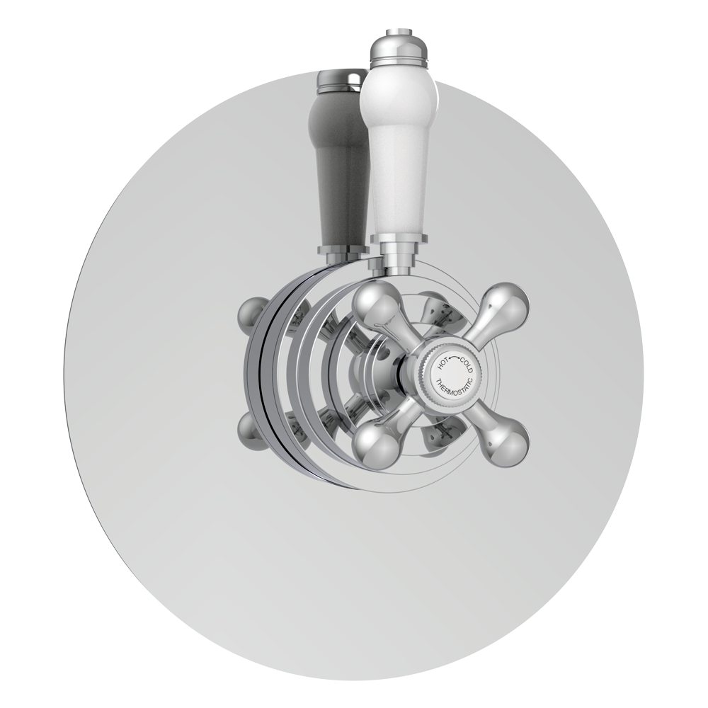 Lancaster Traditional Round Concealed Dual Thermostatic Shower Valve 1 Lancaster Traditional Round Concealed Dual Thermostatic Shower Valve