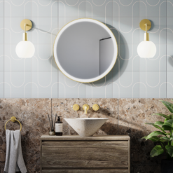 Arezzo Round Brushed Brass Wall Mounted (3TH) Basin Mixer Tap 6 Arezzo Round Brushed Brass Wall Mounted (3TH) Basin Mixer Tap -Victorian Plumbing Shop ct020 bb d5