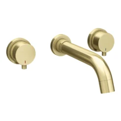 Arezzo Round Brushed Brass Wall Mounted (3TH) Basin Mixer Tap 7 Arezzo Round Brushed Brass Wall Mounted (3TH) Basin Mixer Tap -Victorian Plumbing Shop ct020bb n l