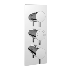 Cruze Triple Round Concealed Thermostatic Shower Valve - Chrome -Victorian Plumbing Shop cvt002 d8