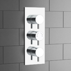Cruze Triple Round Concealed Thermostatic Shower Valve - Chrome -Victorian Plumbing Shop cvt002 l2