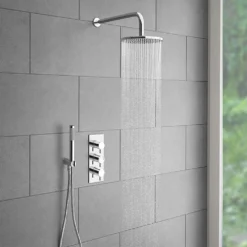 Cruze Triple Round Concealed Thermostatic Shower Valve - Chrome -Victorian Plumbing Shop cvt002 n d5