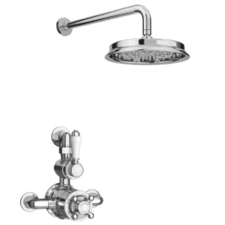 Chatsworth 1928 Twin Exposed Thermostatic Shower Pack (with Valve, Elbow + Fixed Shower Head) -Victorian Plumbing Shop egly24vpk1 d6