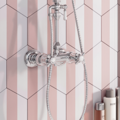 Chatsworth Thermostatic Shower With Diverter, Rigid Riser & Fixed Head -Victorian Plumbing Shop egtck10 d7