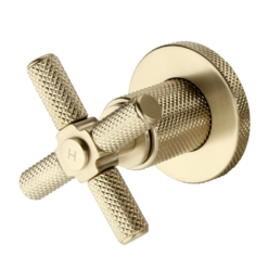 Foundry Wall Mounted 3 Hole Basin Mixer Tap Brushed Brass -Victorian Plumbing Shop fdywmbathbb d1