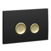 Arezzo Matt Black & Brushed Brass Round Button Flush Plate -Victorian Plumbing Shop flsmbbbr