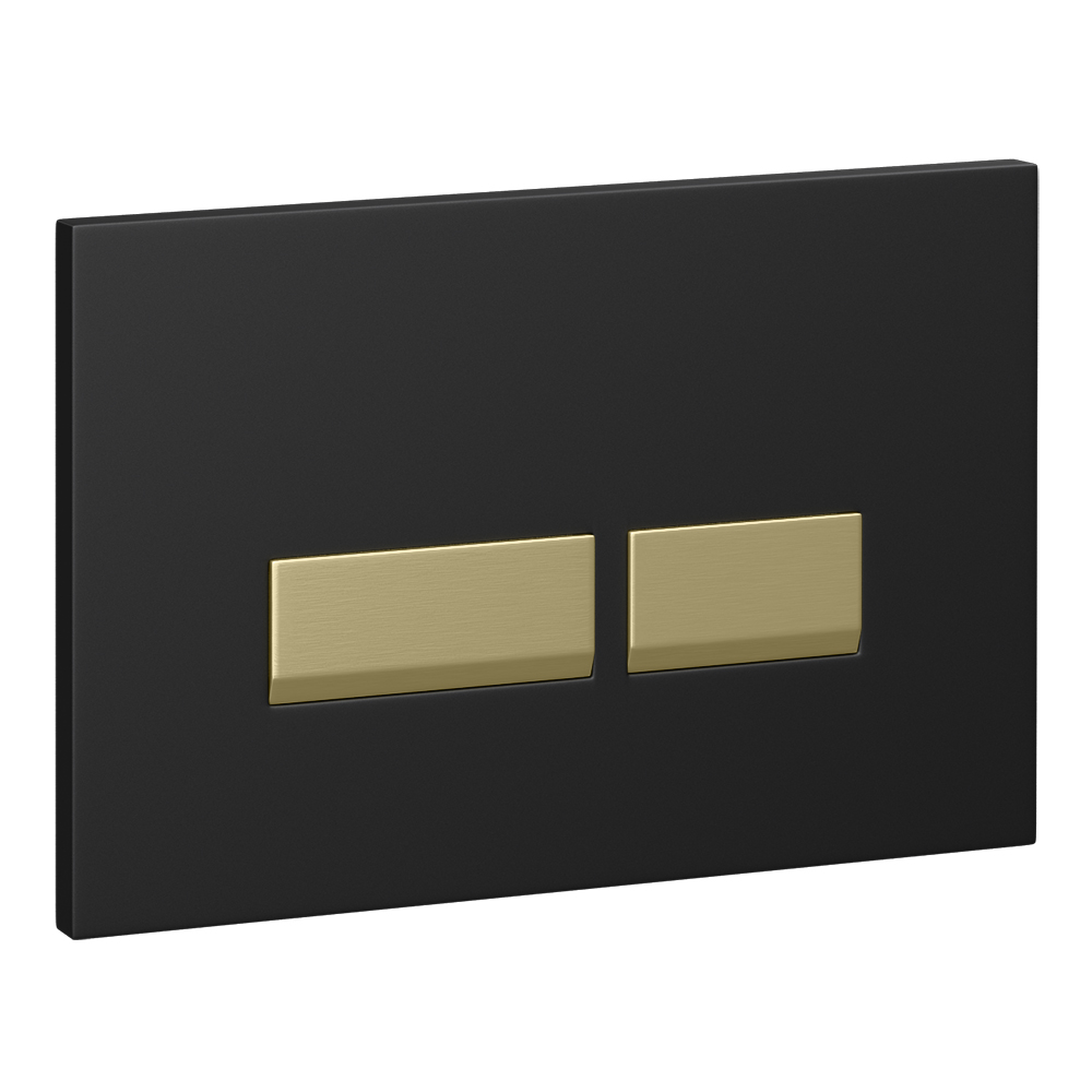 Arezzo Matt Black & Brushed Brass Square Button Flush Plate 1 Arezzo Matt Black & Brushed Brass Square Button Flush Plate