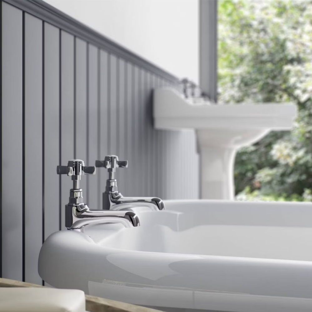 Orchard Dulwich Bath Pillar Taps - Chrome 6 Orchard Dulwich Bath Pillar Taps - Chrome - Image 6