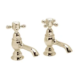 Heritage - Hartlebury Basin Pillar Taps - Vintage Gold