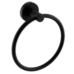 Arezzo Industrial Style Matt Black Round Towel Ring -Victorian Plumbing Shop isblktr n d3
