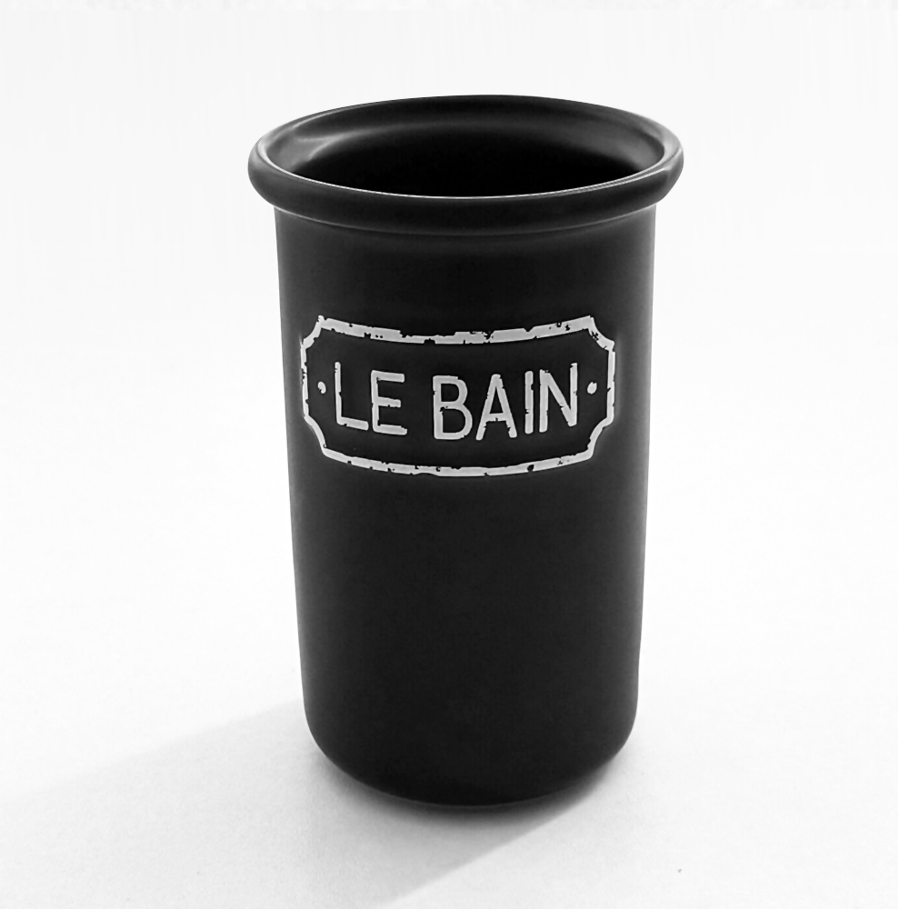 Traditional Le Bain 4 Piece Ceramic Bathroom Set Matt Black 2 Traditional Le Bain 4 Piece Ceramic Bathroom Set Matt Black - Image 2